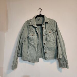 Vineyard Vines Walkabout Utility Jacket Women's Small Green Stretch Cotton Blend